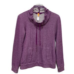 Lucy Cowl Neck Pullover Sweatshirt Top XS Purple